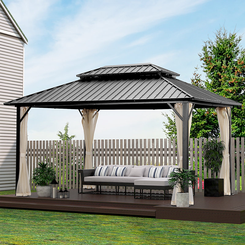 Zenova 16 Ft. W x 12 Ft. D Aluminum Patio Gazebo & Reviews Wayfair